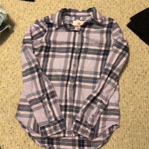 Navy Blue & Light Pink Flannel